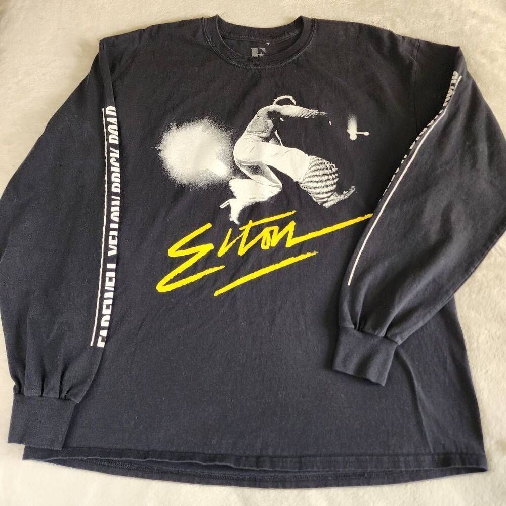 Elton John Farewell Yellow Brick Road Long Sleeve Tshirt With Graphics Size XL